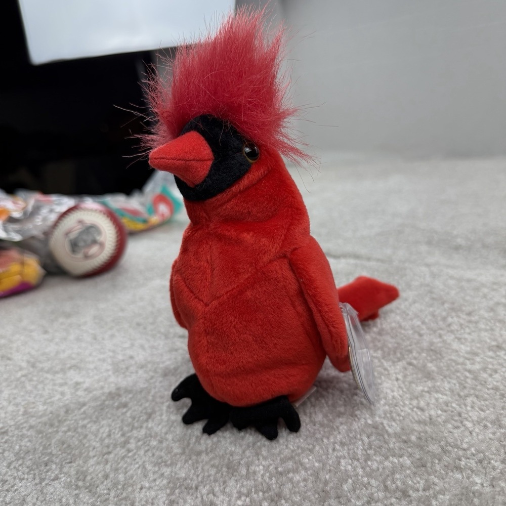1999 Ty Beanie Baby "Mac" Retired Cardinal Bird BB6